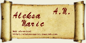 Aleksa Marić vizit kartica